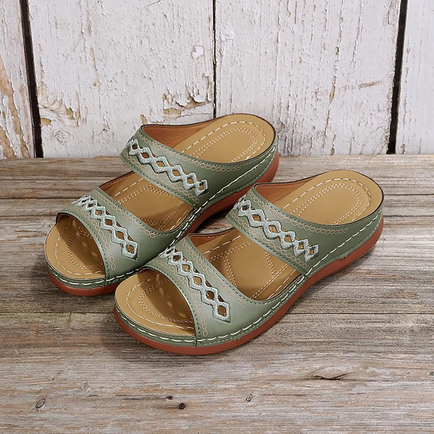 Orthopedic Summer Slides for Women with Arch Support Comfortable Walking Shoes Lightweight Adjustable Straps Beach Casual Outdoor Recovery Sandals