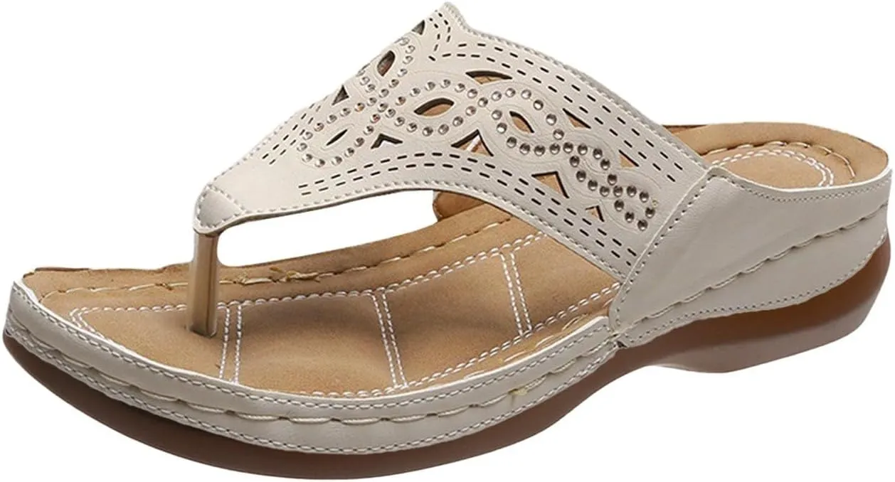Orthotic Sandals for Women 2025 Slippers Orthopedic Womens Fashion Orthotic Flip Flops Yoga Mat Slides Comfort Plantar Fasciitis Arch Support Slip on Flat Sandals Ladies Soft Cushion