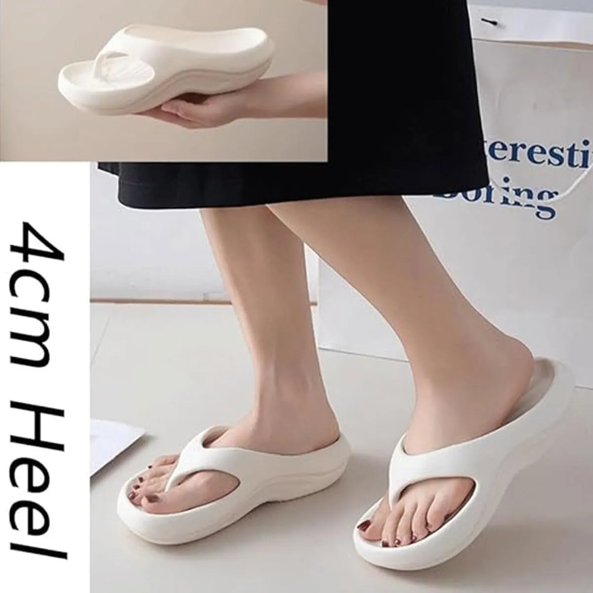 Pillow Arch Support Flip Flops for Women Men,Summer Non-slip Soft Slippers Comfort Lightweight Walking Sandals Beach Shoes,Plantar Fasciitis Orthopedic Sandals,Cushioning,Shock-Absorbing