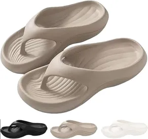 Pillow Arch Support Flip Flops for Women Men,Summer Non-slip Soft Slippers Comfort Lightweight Walking Sandals Beach Shoes,Plantar Fasciitis Orthopedic Sandals,Cushioning,Shock-Absorbing