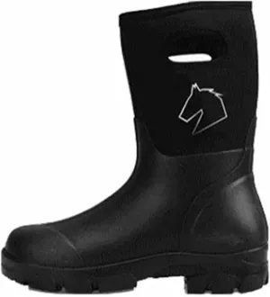 Rancher Work or Farm Boots Unisex Men's 13 Women's 15 Resistant To Water Heavy Duty Molded Rubber Sole for Rugged Terrain - Black