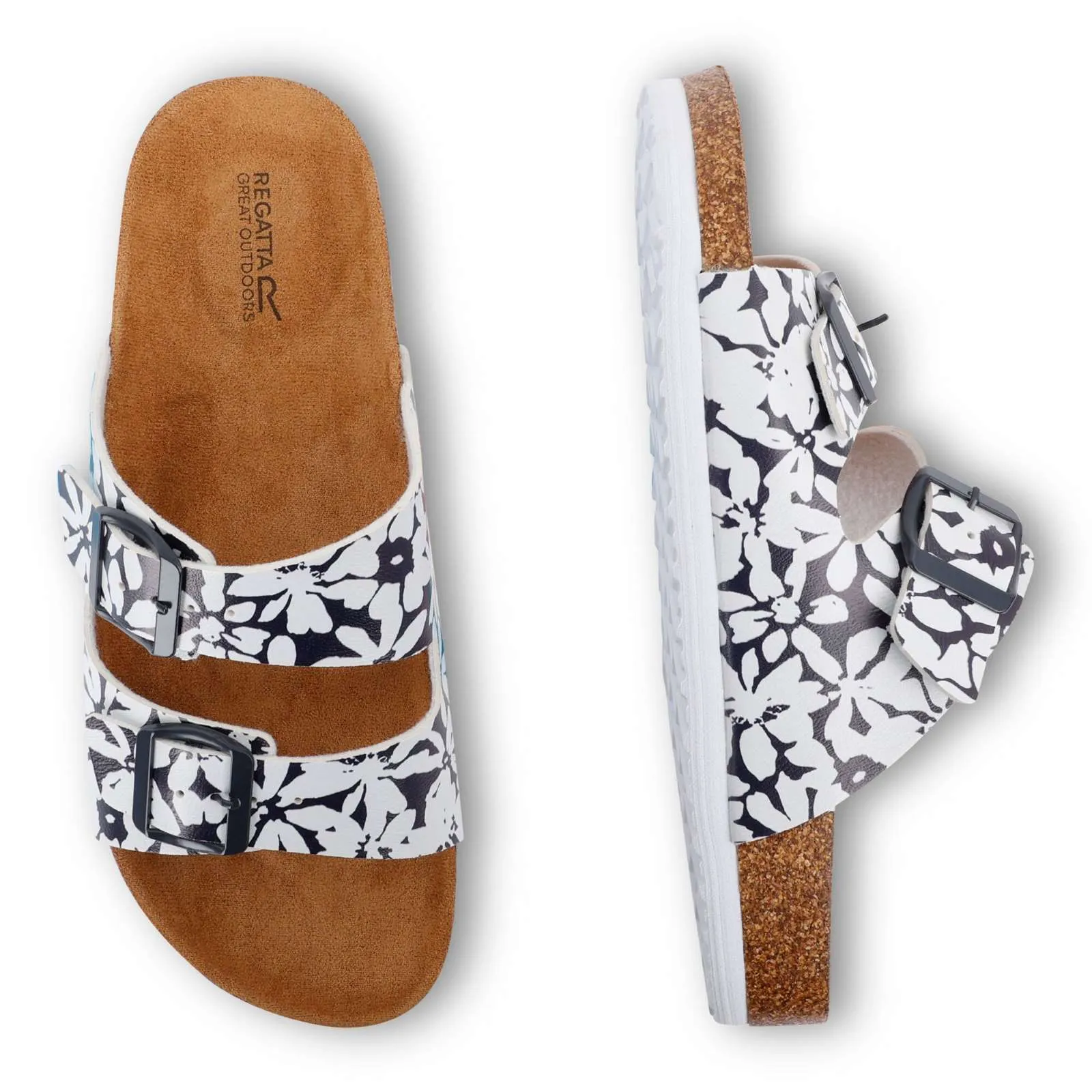 Regatta Womens Lady Mia Cork Wedge  Sandals - Abstract Floral