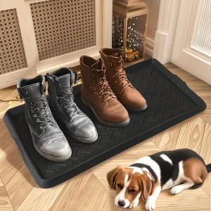 Rubber Boot Tray,Non-Slip Boot Mat with Lip,Waterproof Shoe Tray,Indoor Outdoor Multi Use Catch All Trays,Cleaning Mat for Entryway,Pets Garden,Mudroom,Garage