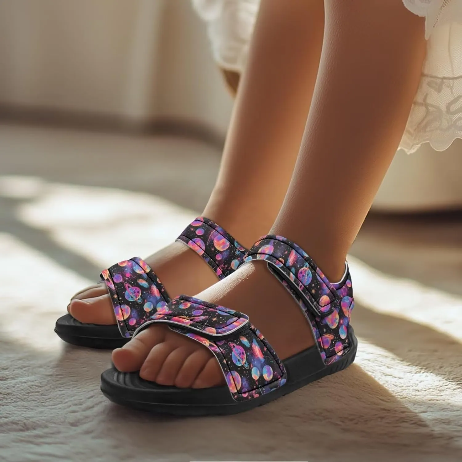 Sandals for Kids Boy Girls Summer Shoes Slide Sandals with Adjustable Strap Toddler Shoes Open Toe Slides
