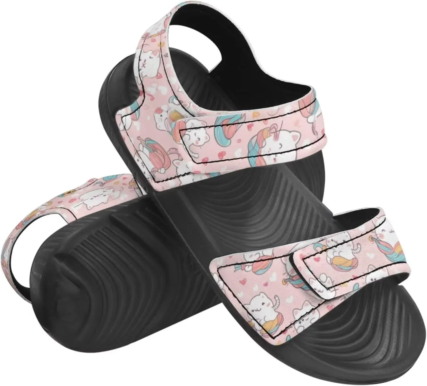 Sandals for Kids Girls Summer Shoes Slide Sandals with Non Slip Sole Lightweight Kids Flat Slides Beach Shoes