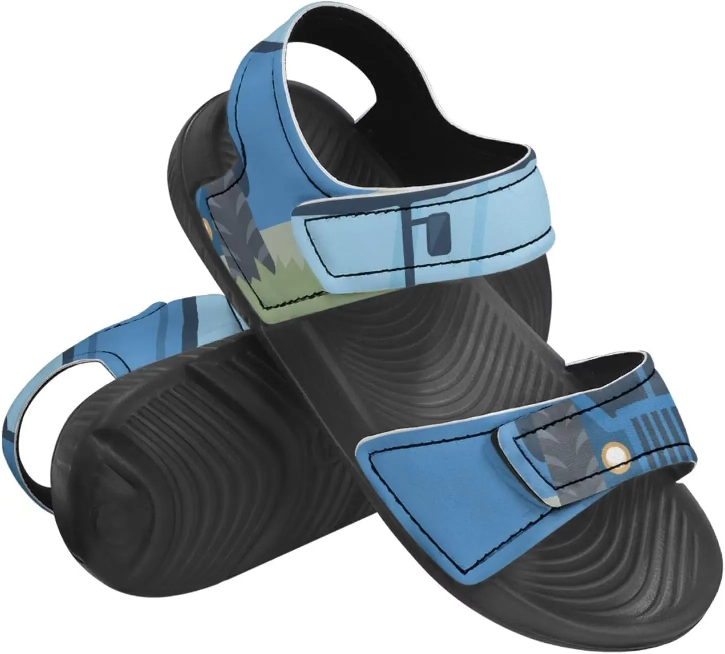 Sandals for Kids Summer Shoes Slide Sandals with Adjustable Strap Open Toe Boys Slides Lightweight Toddler Shoes