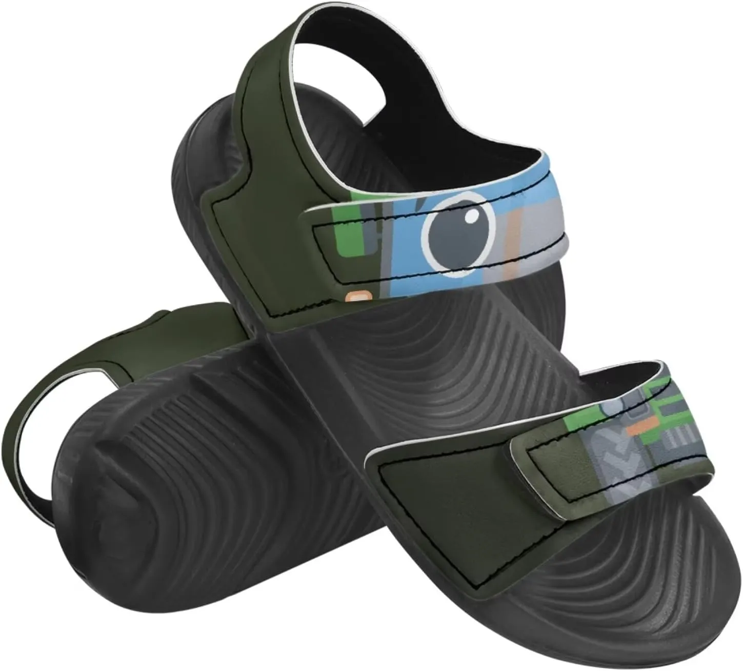 Sandals for Kids Summer Shoes Slide Sandals with Adjustable Strap Open Toe Boys Slides Lightweight Toddler Shoes