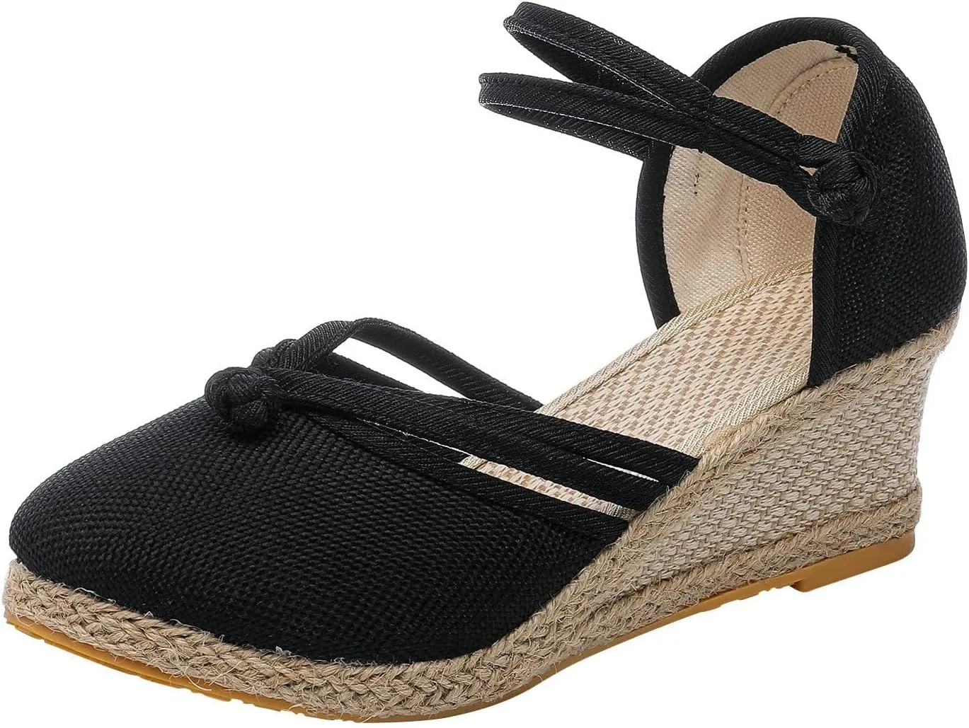 Sandals for Women Dressy Summer Women's Ankle Strap Closed Toe Espadrille Wedge Sandals, Comfortable Platform Wedge Sandal Beach Casual Slingback Espadrilles Dress Shoes