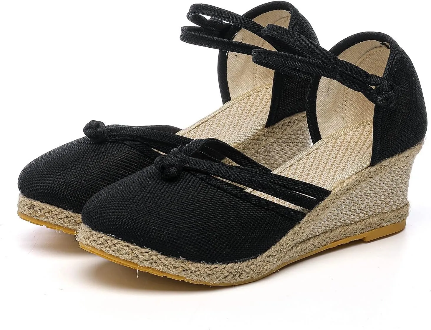 Sandals for Women Dressy Summer Women's Ankle Strap Closed Toe Espadrille Wedge Sandals, Comfortable Platform Wedge Sandal Beach Casual Slingback Espadrilles Dress Shoes