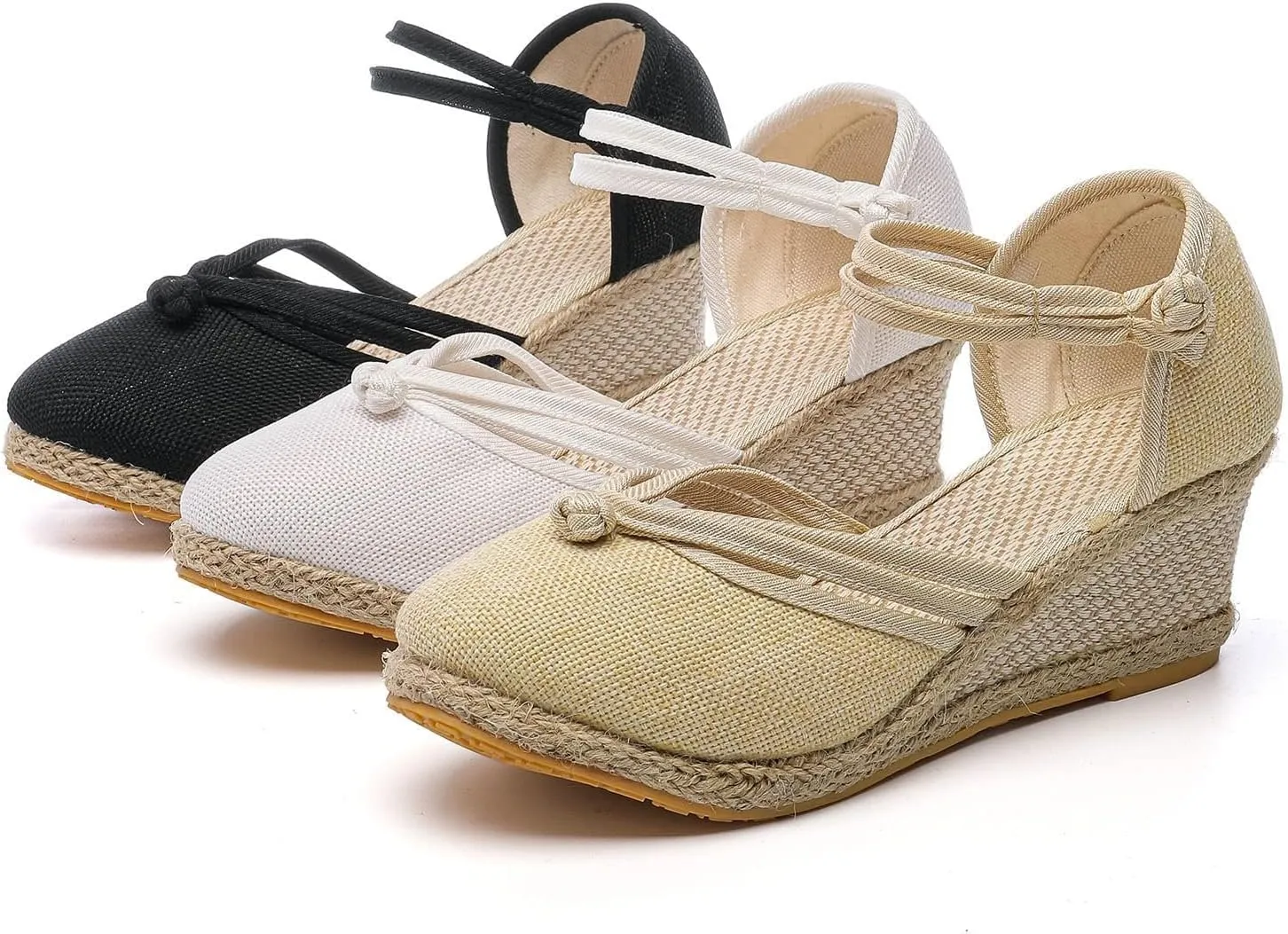Sandals for Women Dressy Summer Women's Ankle Strap Closed Toe Espadrille Wedge Sandals, Comfortable Platform Wedge Sandal Beach Casual Slingback Espadrilles Dress Shoes