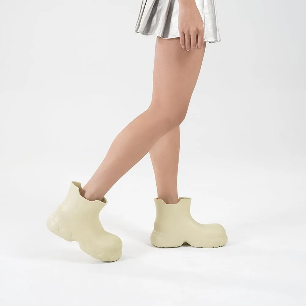 Short Rain Boots for Women Waterproof Garden Shoes Stylish Light Ankle Rain Shoes Matte Outdoor Work Shoes Comfortable Anti-Slipping RainBoots