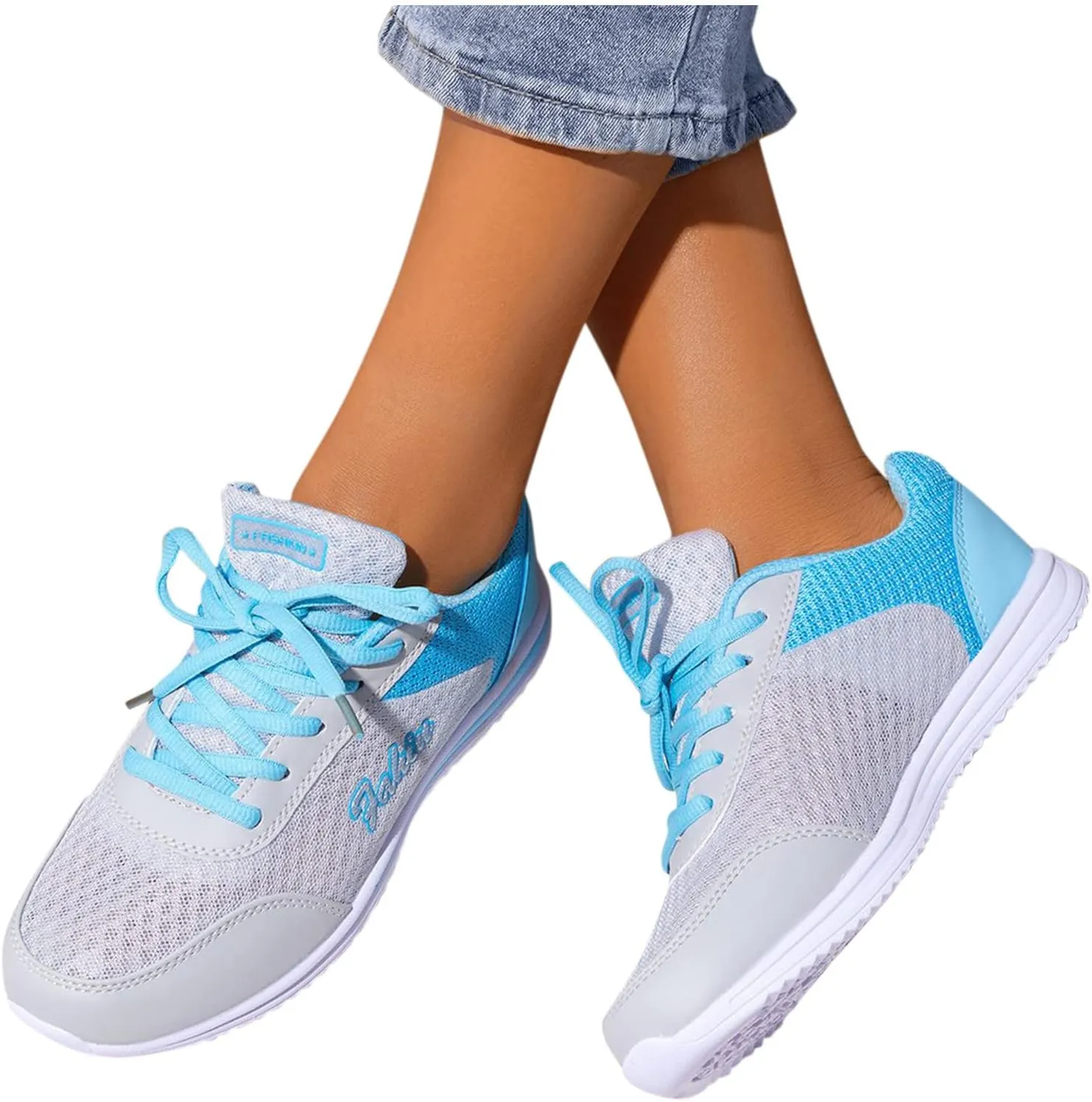 Sneakers for Women Walking Shoes Soft Thick Lace Up Breathable Running Sneakers Non Slip Lightweight Casual Shoes