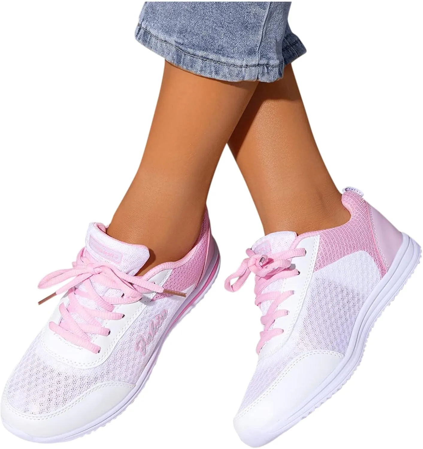 Sneakers for Women Walking Shoes Soft Thick Lace Up Breathable Running Sneakers Non Slip Lightweight Casual Shoes