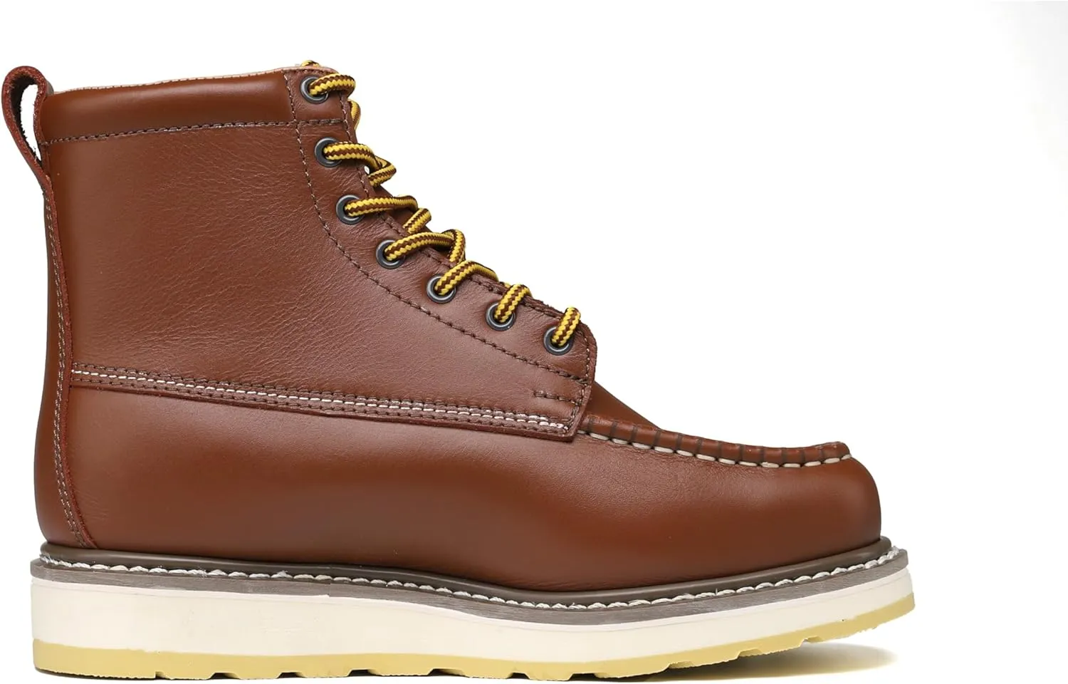 Steel Toe Men's Stylish Classic 6" SureTrack Work Boots, Leather Slip Resistant Durable Breathable Work Shoes 84992