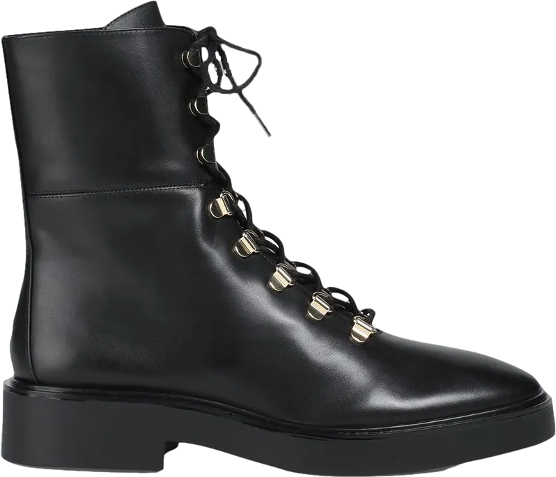 Stuart Weitzman Black Leather Combat Boots UK 5.5 EU 38.5 