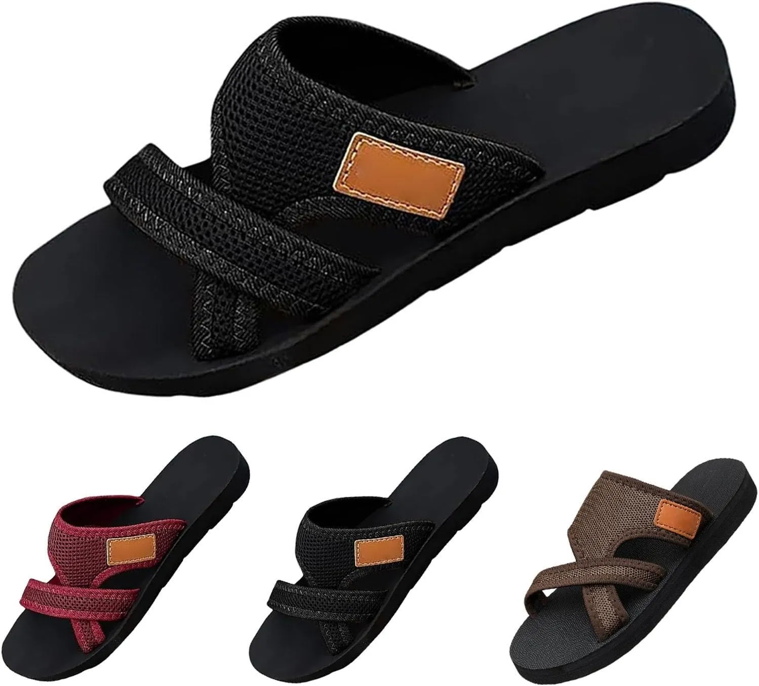 Summer Sandals for Women 2025 Fashion Comfortable Wide Spring Beach Shoes Hollow Mesh Flat Slide Sandals Flip Flops