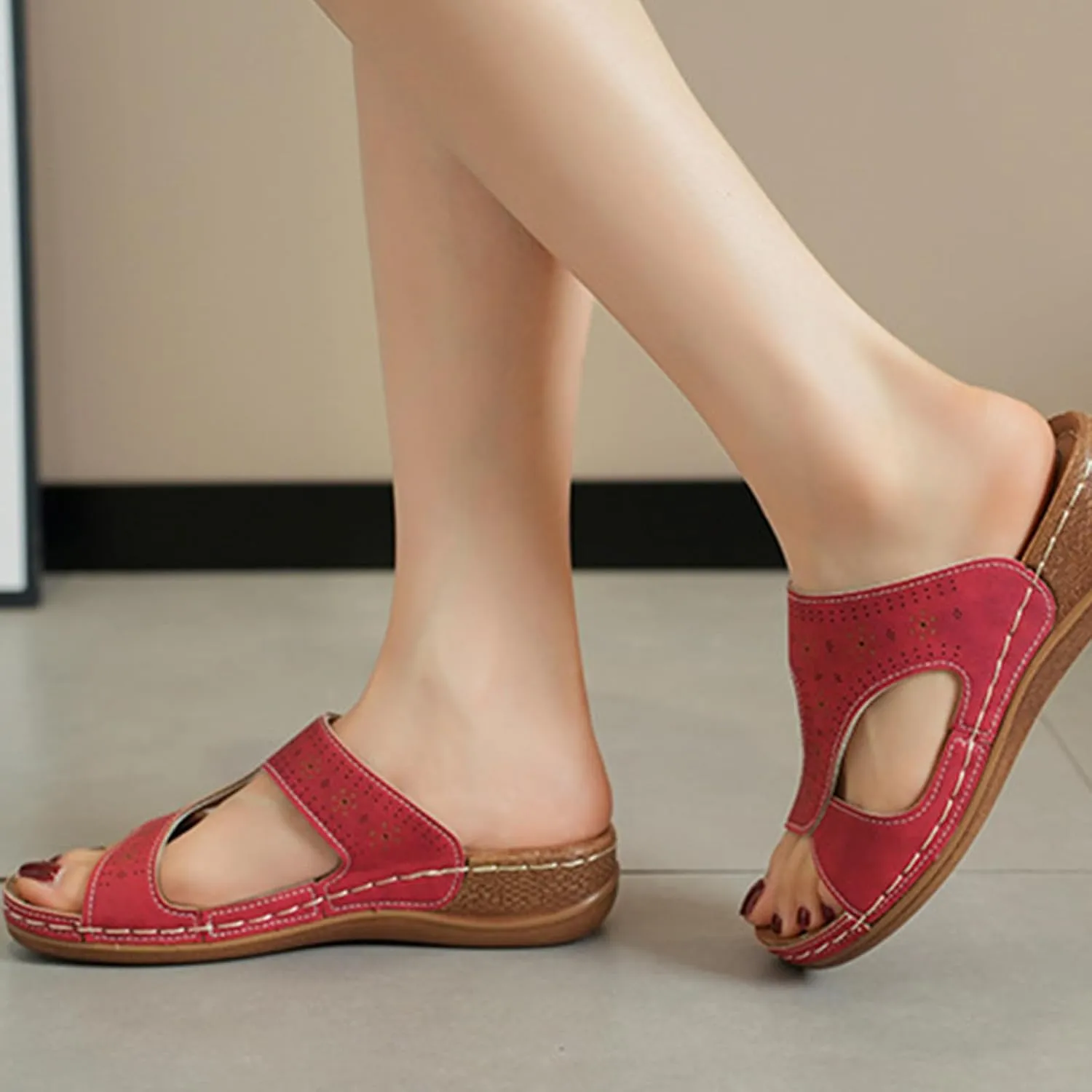 Summer Sandals for Women 2025 with Arch Support Dress Sandals Platform Shoes Slip on Sandal Open Toe Shoes Comfortable Dressy Sandal Soft & Stylish Wedge Slippers for Women 2025