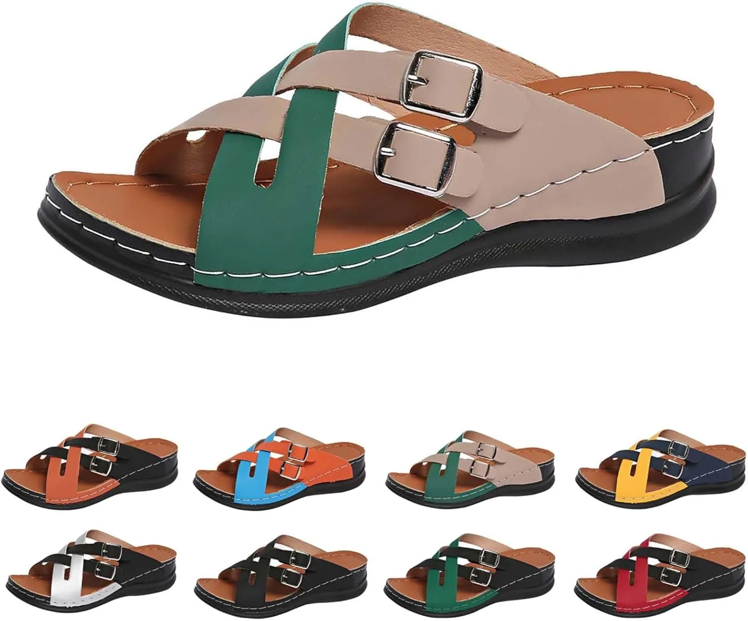 Summer Sandals for Women Comfortable Arch Support Breathable Open Toe Beach Shoes Dressy Platform Wedge Sandals