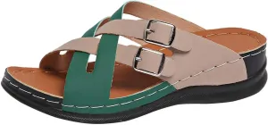 Summer Sandals for Women Comfortable Arch Support Breathable Open Toe Beach Shoes Dressy Platform Wedge Sandals