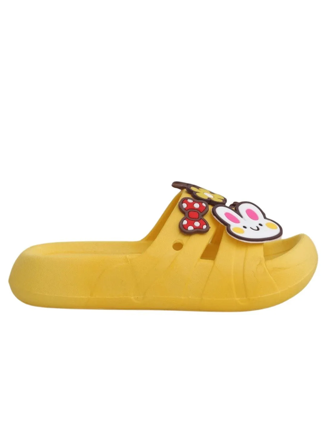 Sunny Meadow Yellow Slides - Whimsical Garden Motifs for Joyful Steps