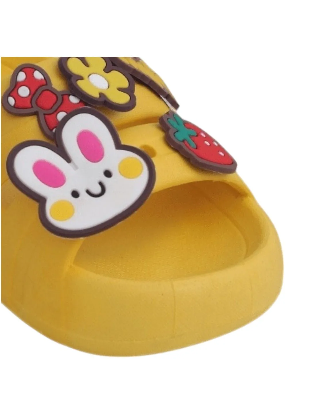 Sunny Meadow Yellow Slides - Whimsical Garden Motifs for Joyful Steps