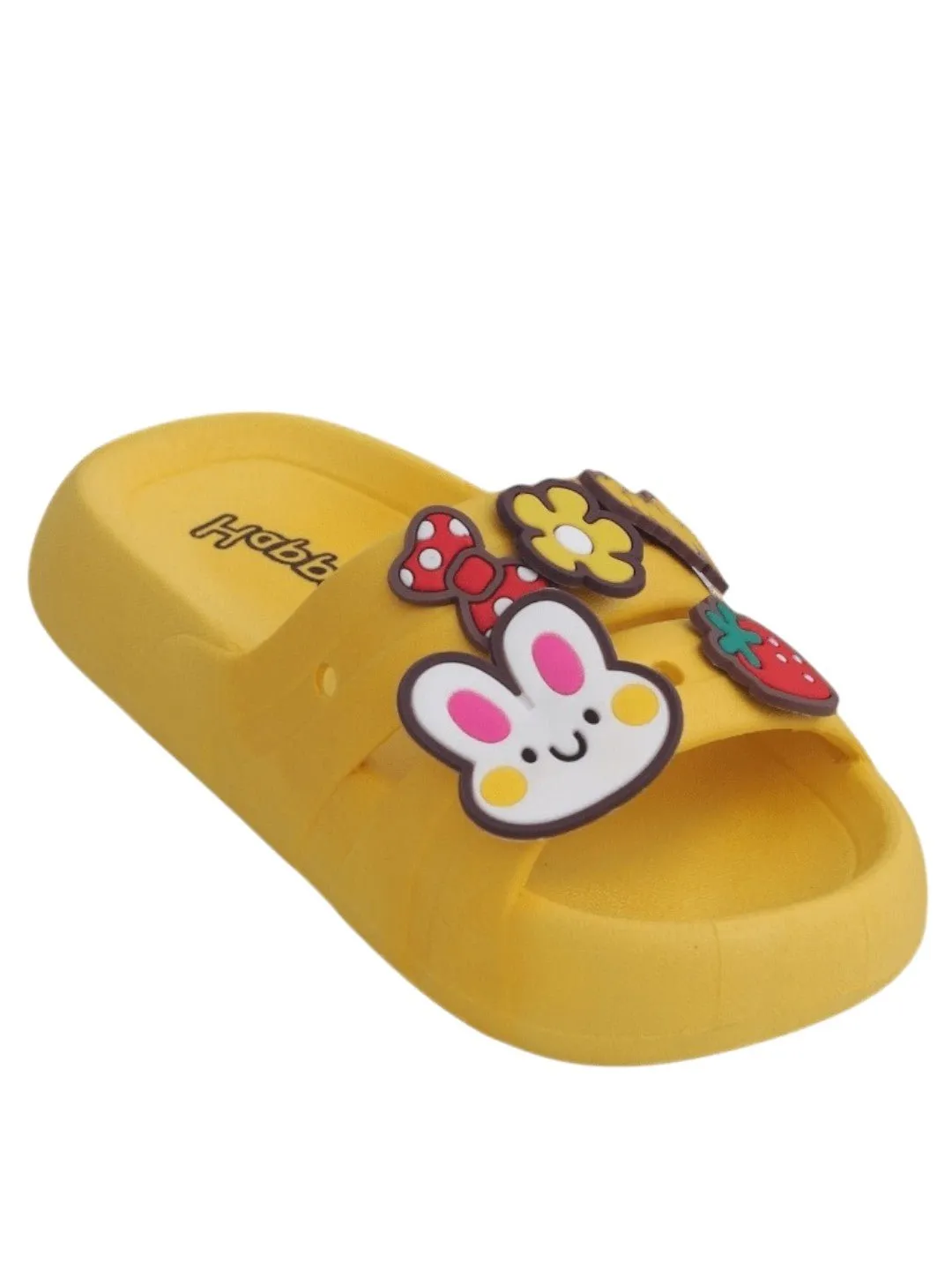 Sunny Meadow Yellow Slides - Whimsical Garden Motifs for Joyful Steps