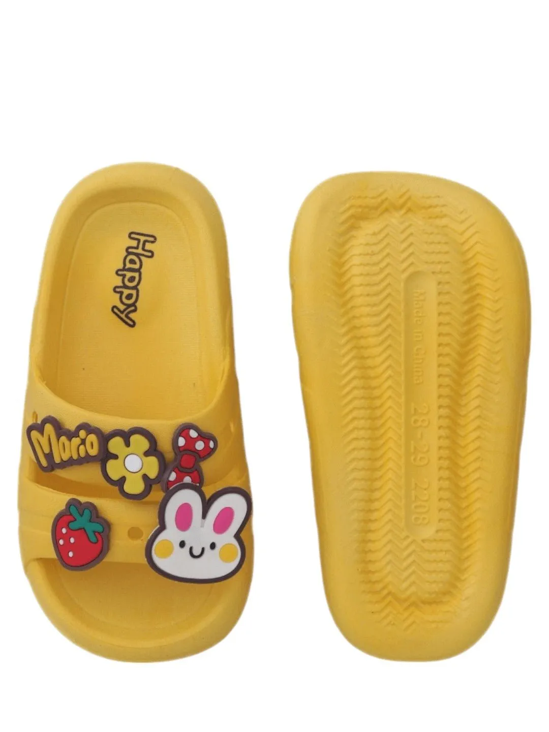 Sunny Meadow Yellow Slides - Whimsical Garden Motifs for Joyful Steps