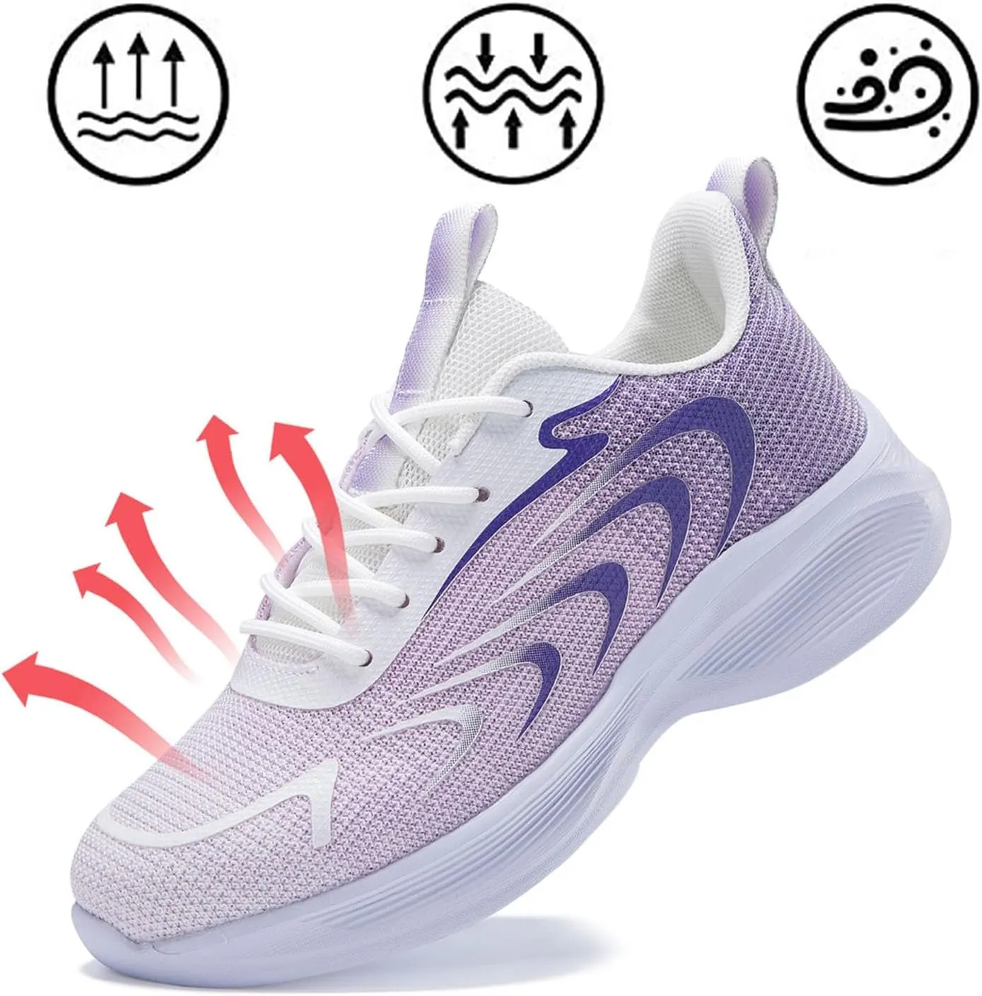 Tennis Shoes Womens Walking Fashion Lace Up Comfortable Soft Sole Sneakers Summer Lightweight Breathable Workout Shoes