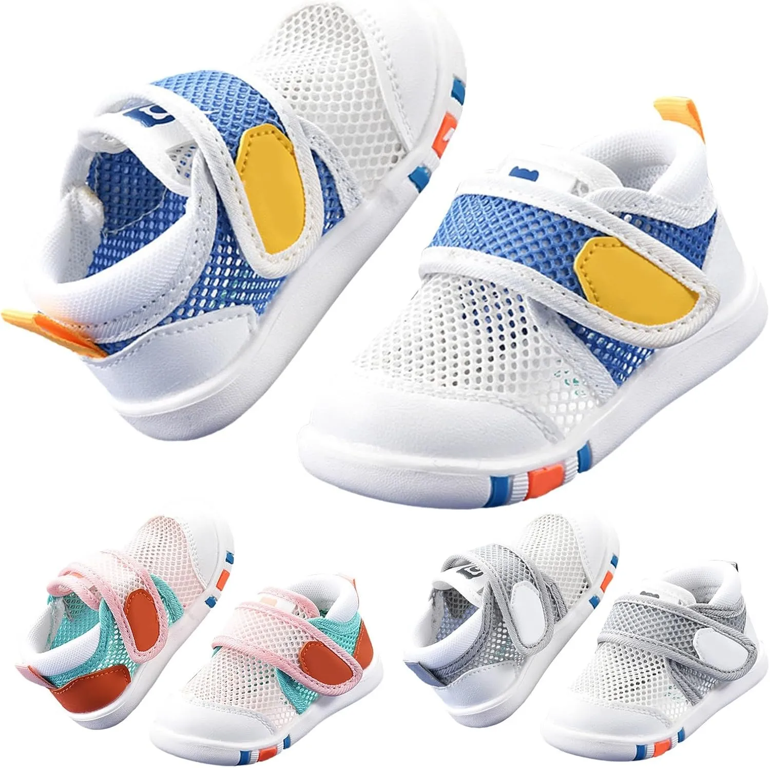 Toddler Walking Shoes Boys Girls Lightweight Breathable Mesh Non-Slip Running Sneakers Kids Summer Hook Loop Sandals