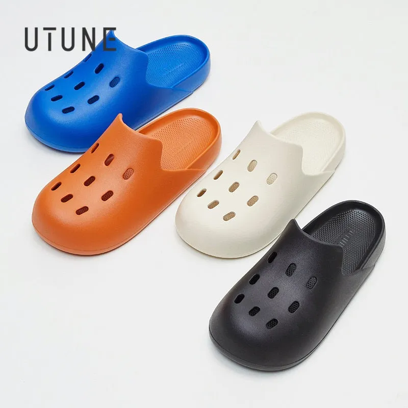 UTUNE Mules Shoes Slippers Indoor Sandals Slides EVA Soft Non-slip Cozy Cloud Feeling