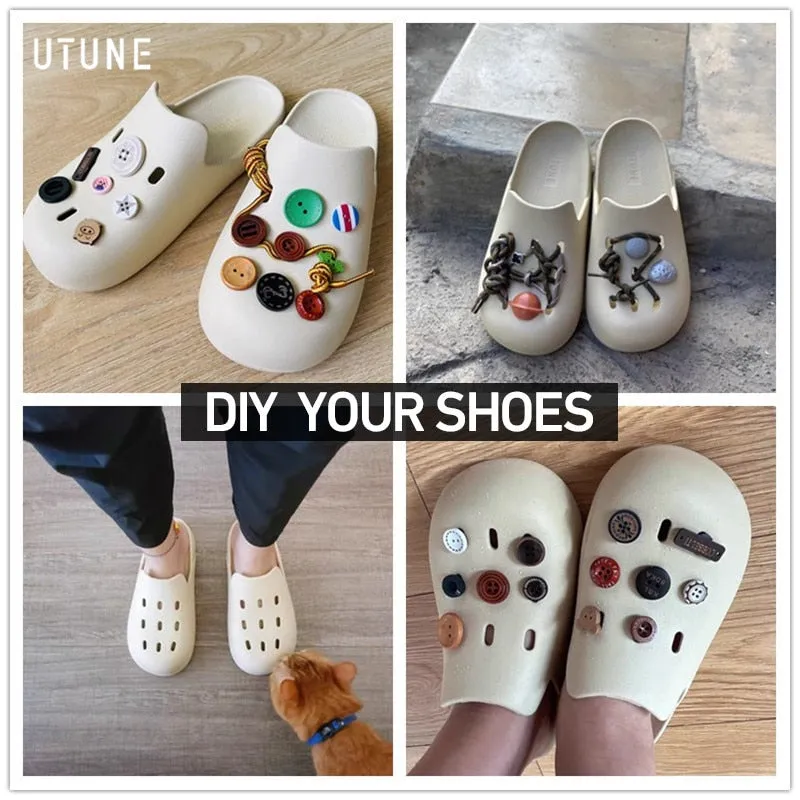 UTUNE Mules Shoes Slippers Indoor Sandals Slides EVA Soft Non-slip Cozy Cloud Feeling