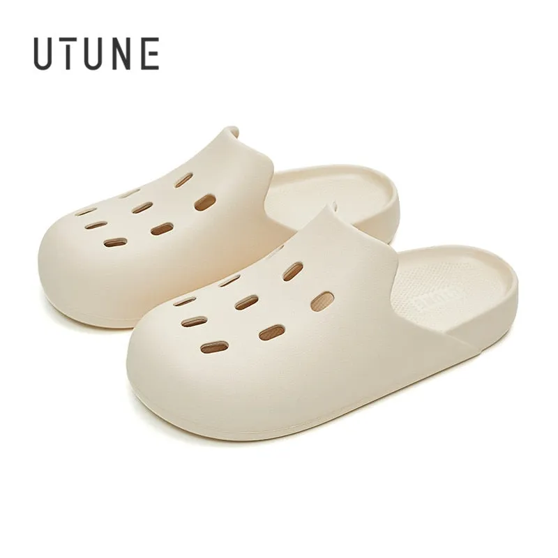 UTUNE Mules Shoes Slippers Indoor Sandals Slides EVA Soft Non-slip Cozy Cloud Feeling