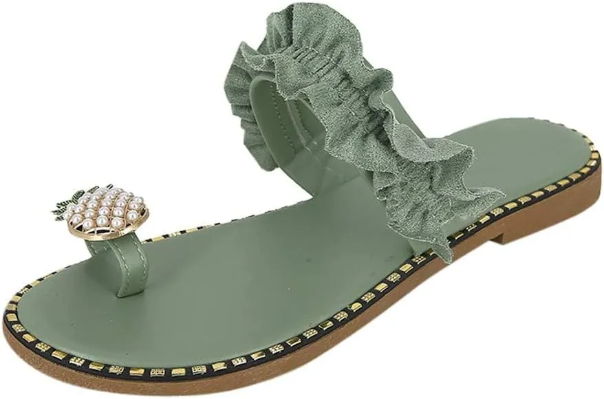 Women's Boho Clip-Toe Flip Flops with Pineapple Charm Decor Non Slip Flat Sole Soft Strap for Beach Walking, Casual Summer Slippers Cute Lightweight Sandals for Poolside Outdoors 2025