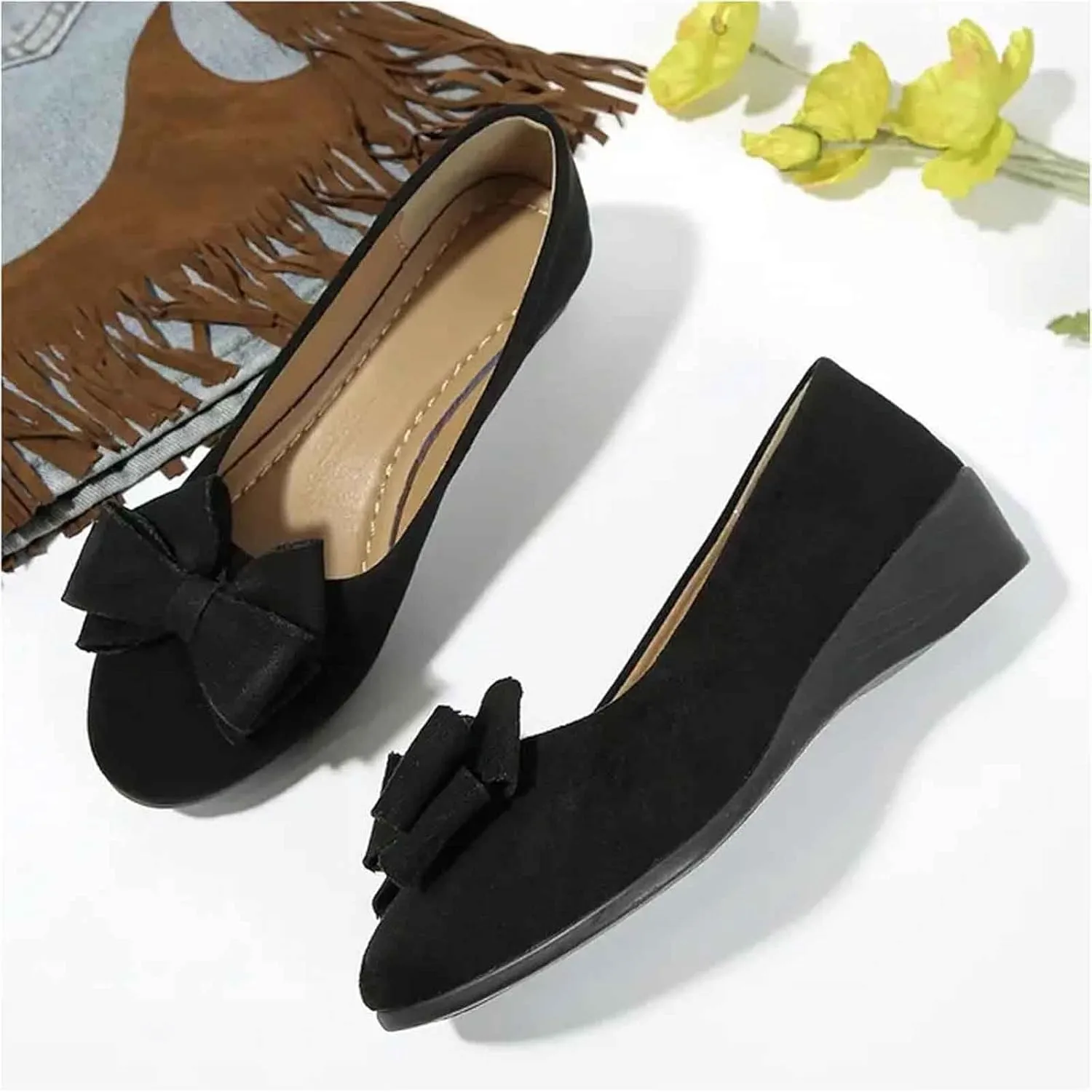 Women's Casual Slip On Shoes Wedge Heel Comfortable Everyday Wear Versatile Footwear for Work Dates Leisure Stylish
