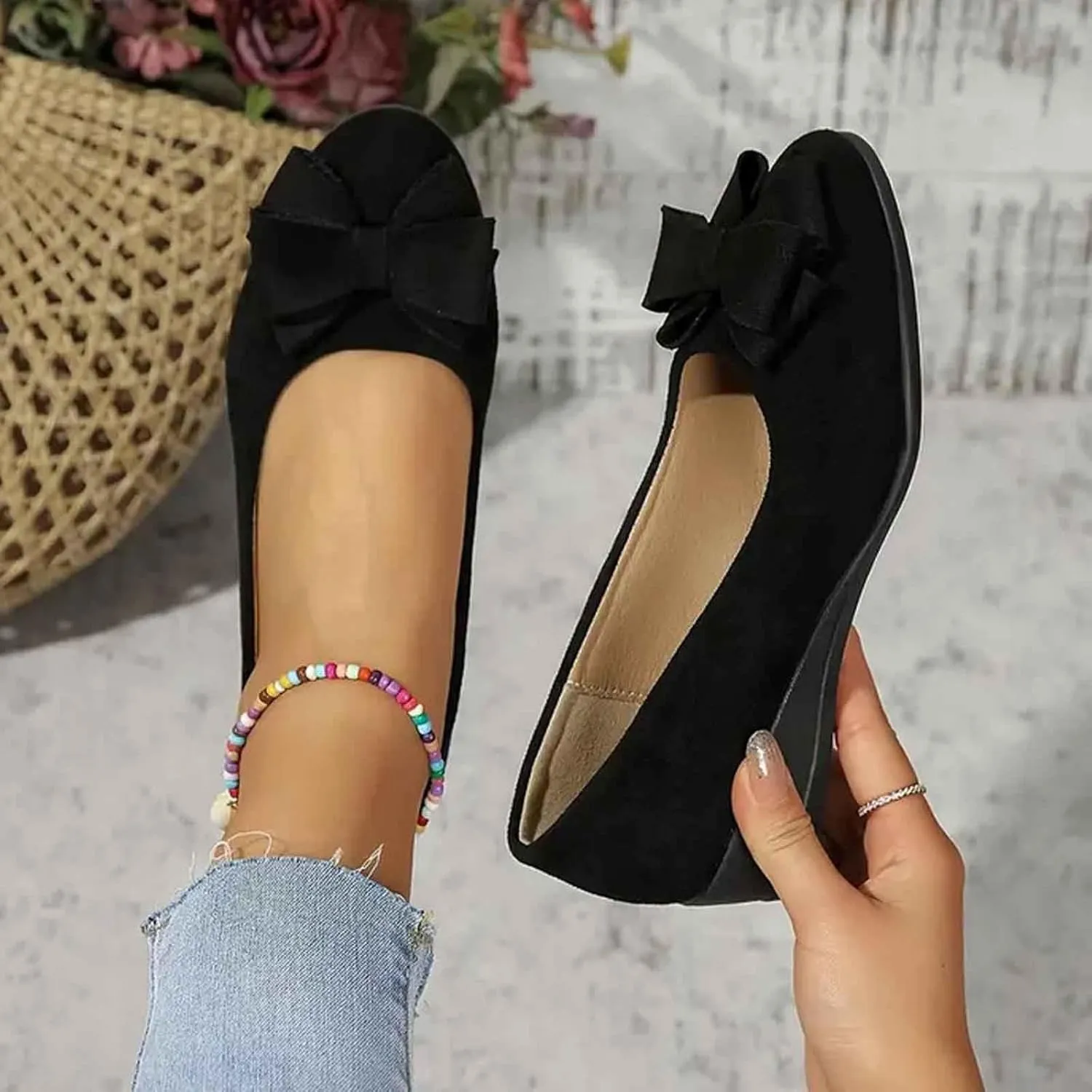 Women's Casual Slip On Shoes Wedge Heel Comfortable Everyday Wear Versatile Footwear for Work Dates Leisure Stylish