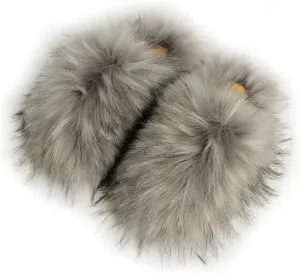 Womens Fluffy Faux Fur Slides Furry Soft Plush House Slippers Shoes Indoor Outdoor Slip On Slipper