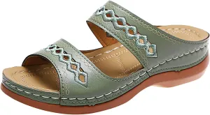 Womens Orthopedic Sandals with Arch Support Walking Shoes Comfortable Plantar Fasciitis Relief Adjustable Thick Sole Summer Beach Casual Outdoor Slides