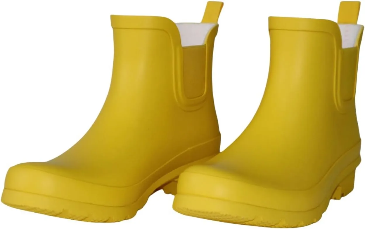 Women's Rubber Rain Boots Waterproof And Anti-slipping Rainboots For Women Stylish Light Ankle Rain Shoes-Runs 1 size samller