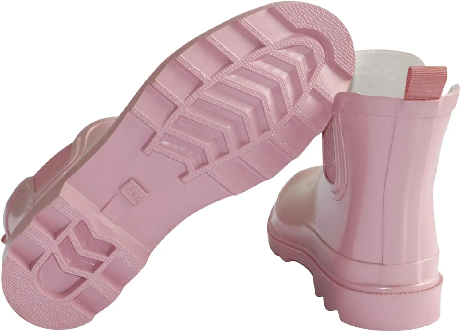 Women's Rubber Rain Boots Waterproof And Anti-slipping Rainboots For Women Stylish Light Ankle Rain Shoes-Runs 1 size samller