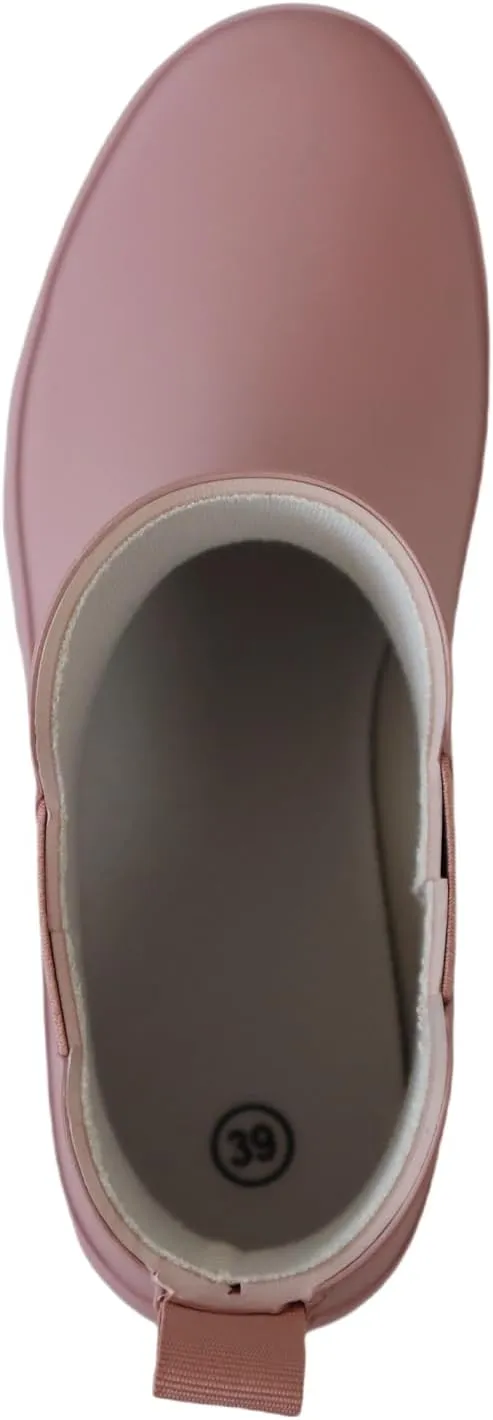 Women's Rubber Rain Boots Waterproof And Anti-slipping Rainboots For Women Stylish Light Ankle Rain Shoes-Runs 1 size samller