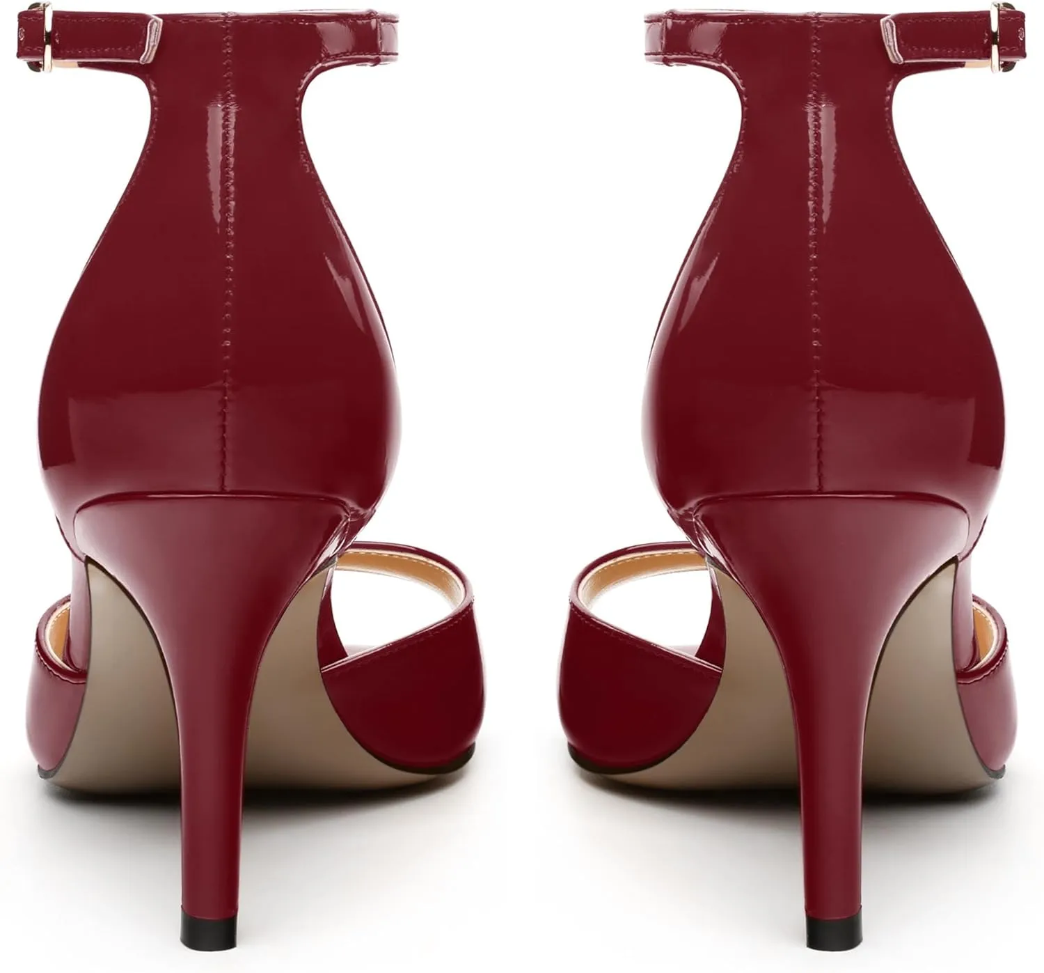 Women's Sandals High Stilettos Open Square Toe Ankle Strap Solid Fashion Dress Shoes Wedding Party Pumps Heeled Sandals