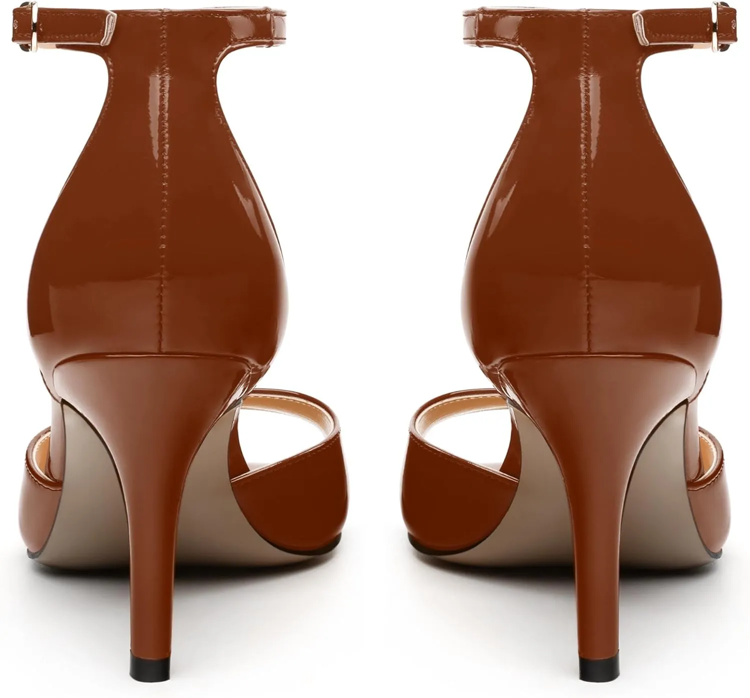 Women's Sandals High Stilettos Open Square Toe Ankle Strap Solid Fashion Dress Shoes Wedding Party Pumps Heeled Sandals