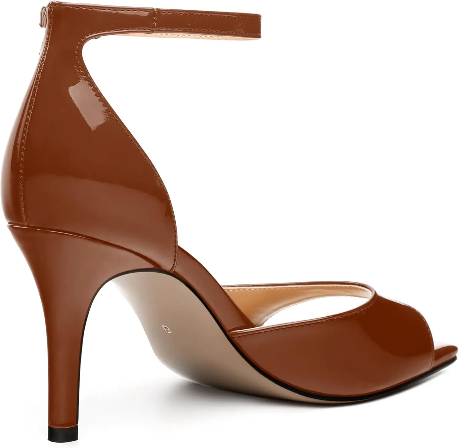 Women's Sandals High Stilettos Open Square Toe Ankle Strap Solid Fashion Dress Shoes Wedding Party Pumps Heeled Sandals