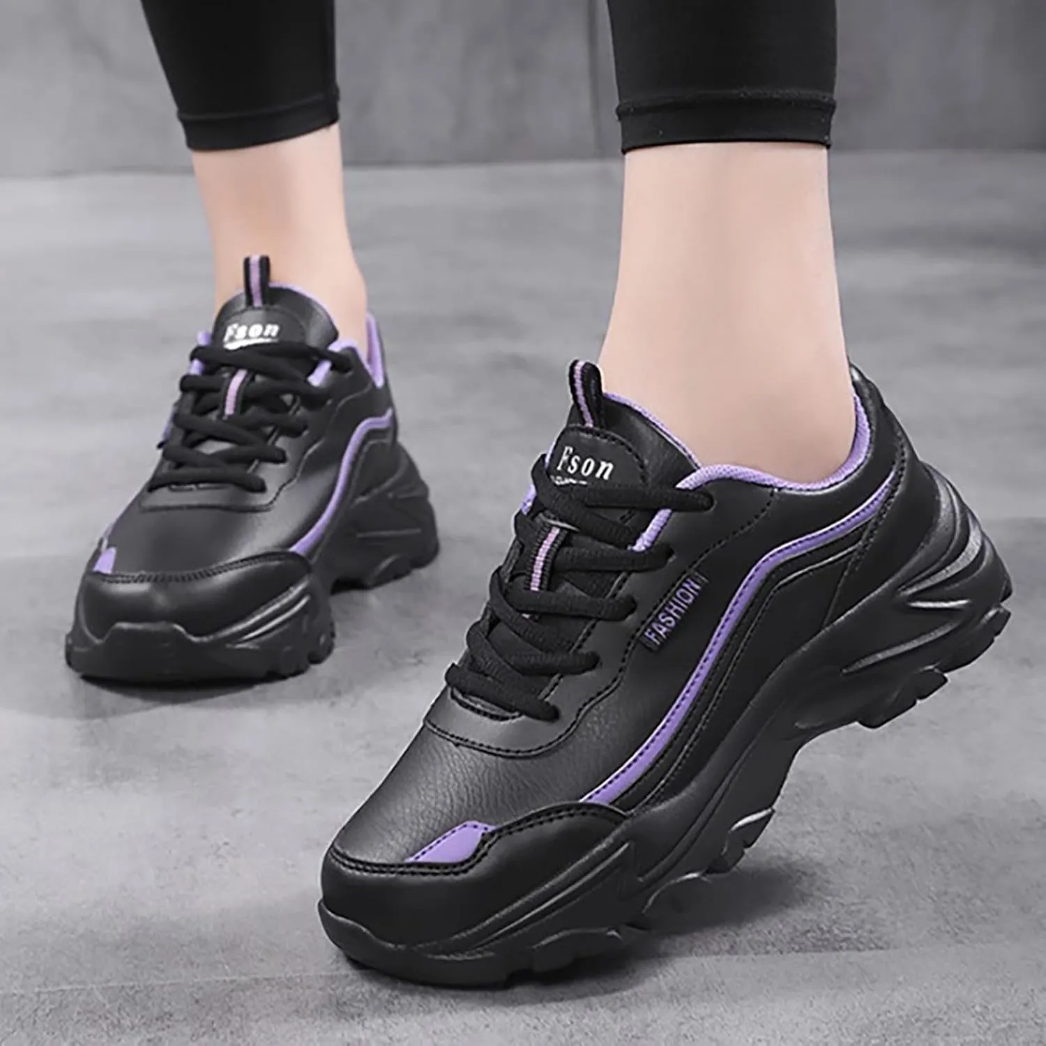Women's Shoes Sneakers Comfortable Lightweiht Soft Sole Athletic Shoes Casual Fashion Lace Up Non Slip Walking Shoes