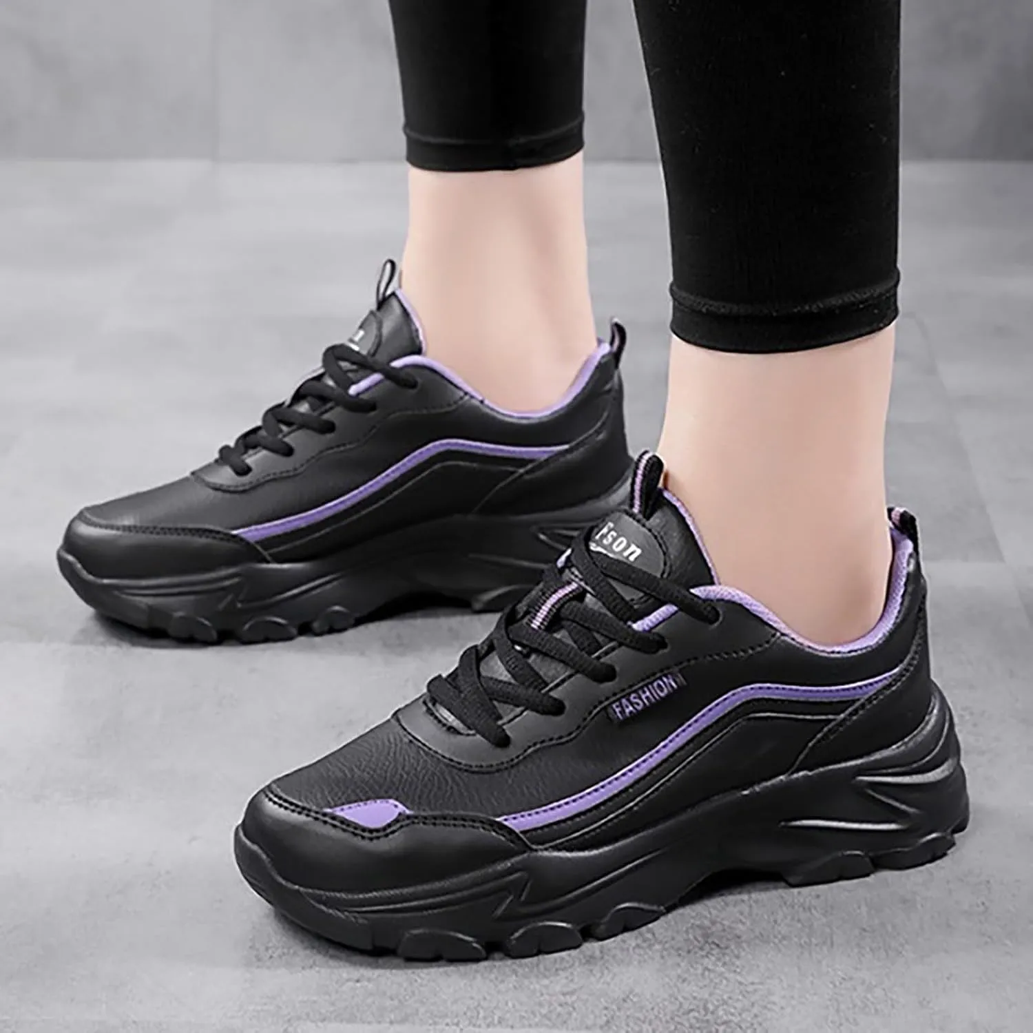 Women's Shoes Sneakers Comfortable Lightweiht Soft Sole Athletic Shoes Casual Fashion Lace Up Non Slip Walking Shoes