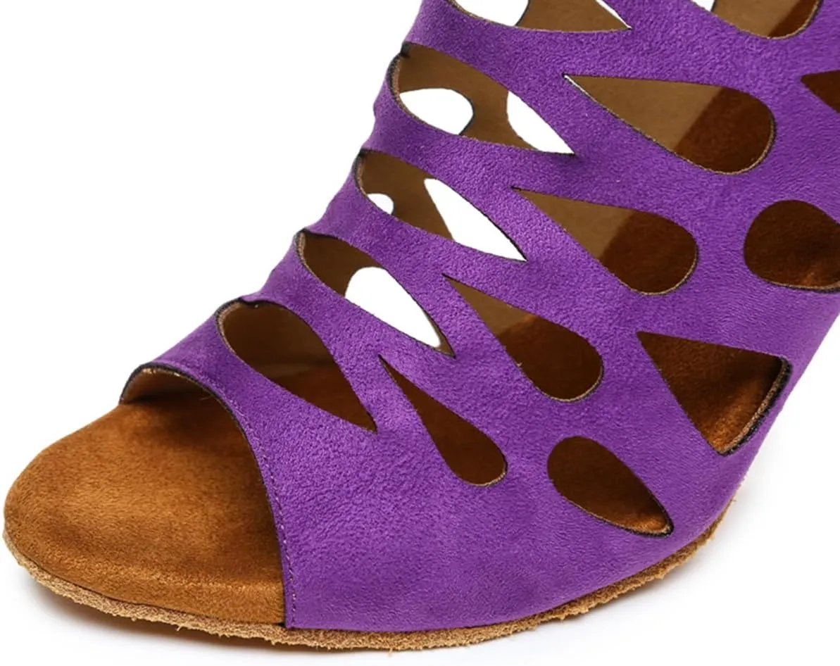 Women's Stylish Open Toe Latin Dance Boots Ballroom Tango Party Wedding Performance Practice Dance Shoes