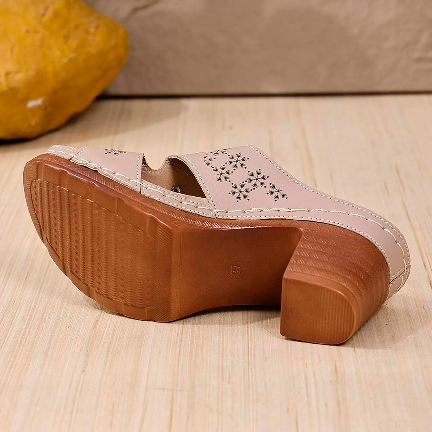 Women's Summer Fashion Sandals Mid Heel Open Toe Comfortable Casual Beach Walking Shoes Ladies Stylish Slip On