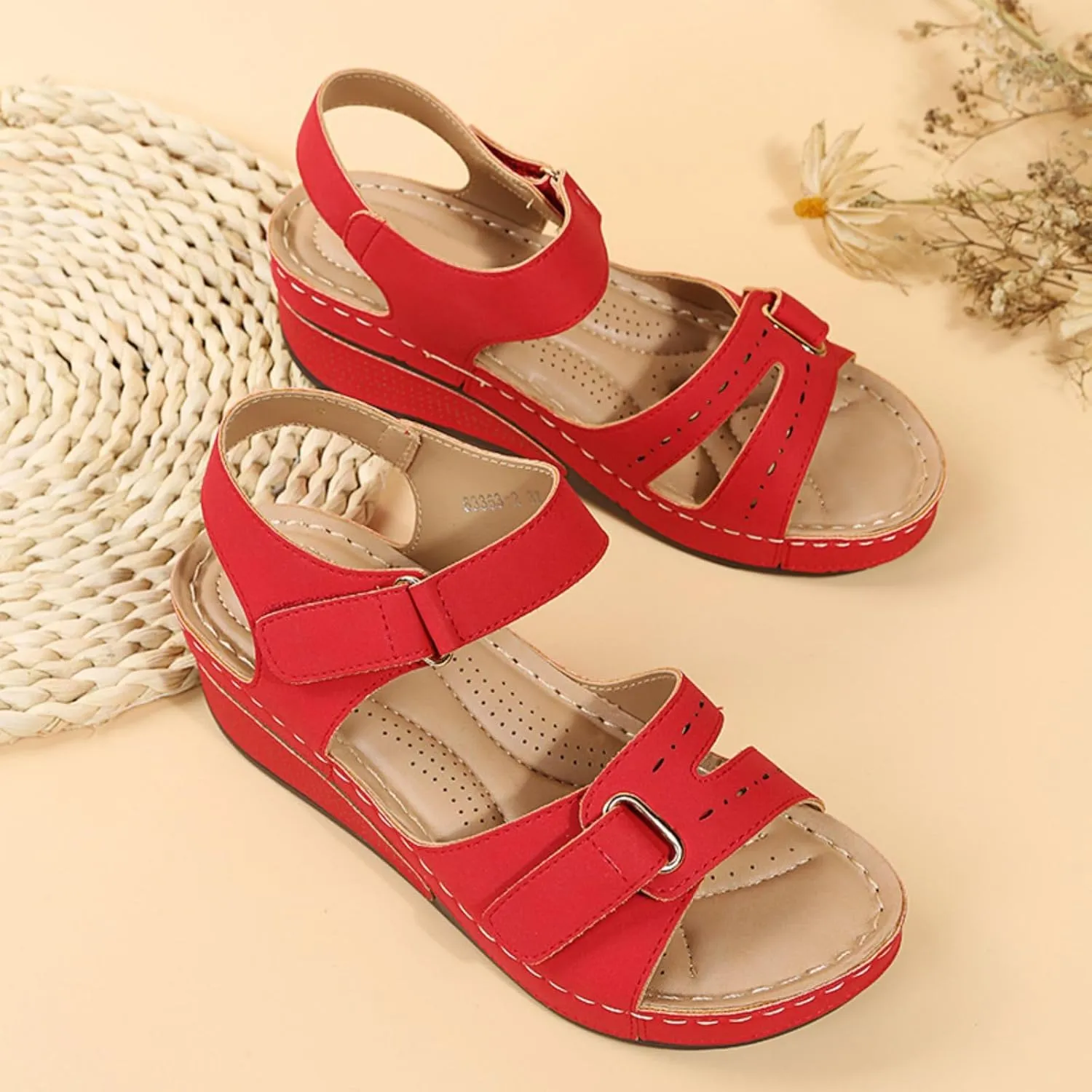 Womens Summer Sandals with Arch Support Comfort Wear Orthowear Shoes Wide Width Open Toe Flats Orthopedic Shoes Lightweight Breathable Roman Style Sandals for Vacation Beach Walking Casual Shoe