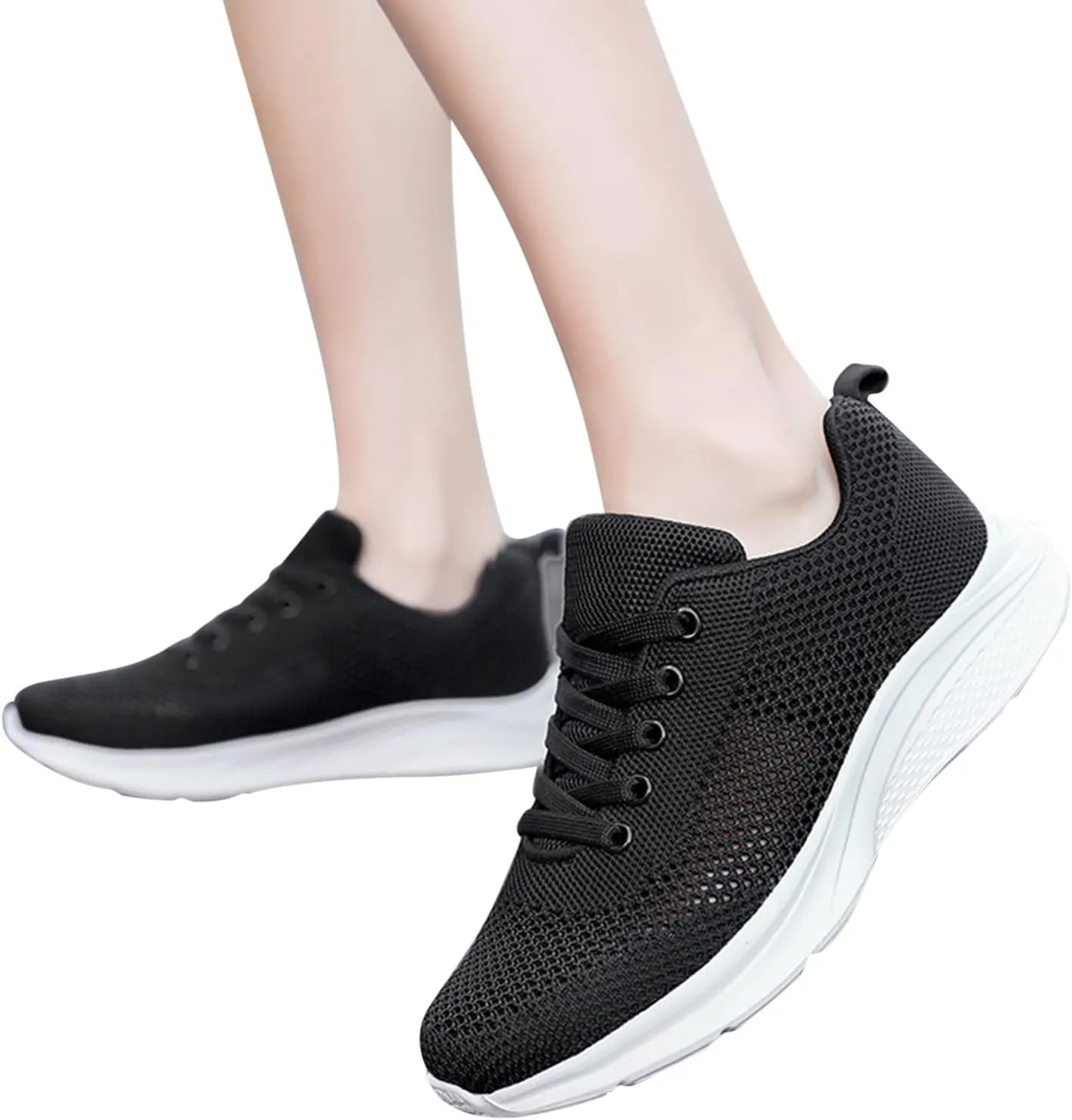 Women's Walking Shoes Mesh Breathable Lightweight Fashion Mens Running Shoes Sports Men's Shoes Casual Waterproof Sneakers Black Tennis Shoe Cross Trainer Shoe