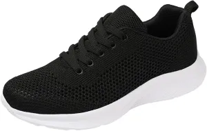 Women's Walking Shoes Mesh Breathable Lightweight Fashion Mens Running Shoes Sports Men's Shoes Casual Waterproof Sneakers Black Tennis Shoe Cross Trainer Shoe